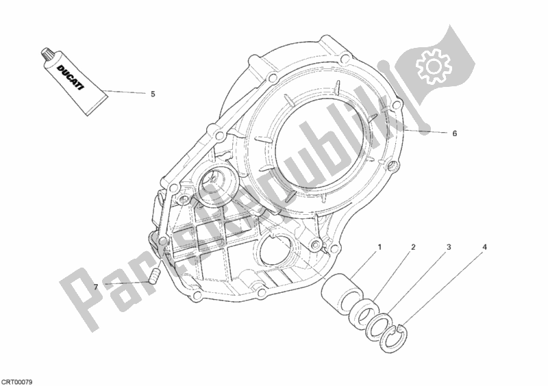 All parts for the Clutch Cover of the Ducati Monster S4 RS USA 1000 2007